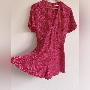 Zara women’s red polka dot romper